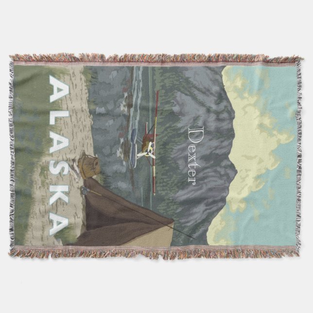 Alaska Fläkt Bush Flygplan Cottage Hunting Lodge Filt (Framsidan)