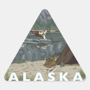 Alaska-flygplan Triangelformat Klistermärke