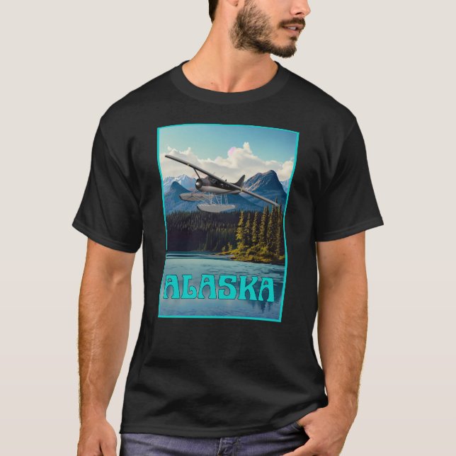 Alaska flyta flygplan t shirt (Framsida)