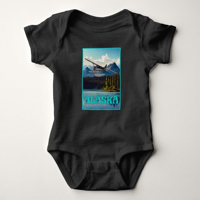 Alaska flyta flygplan t shirt (Framsida)