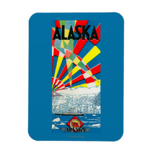 Alaska fodrar Steamshipaffischen Magnet