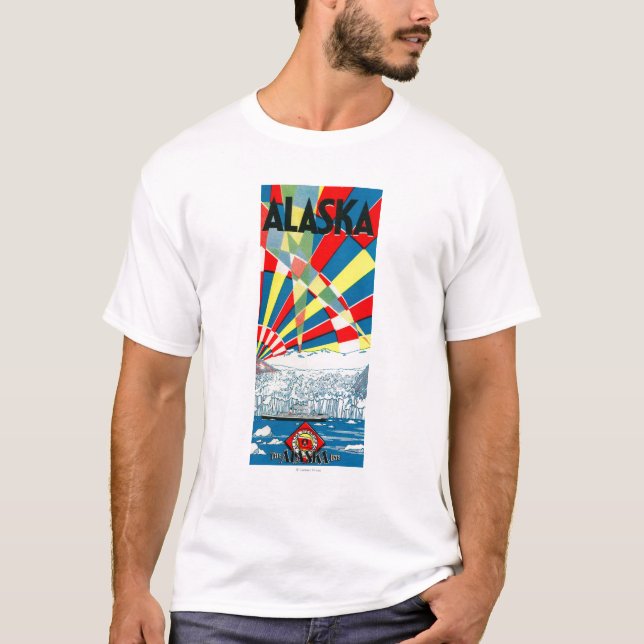 Alaska fodrar Steamshipaffischen T-shirt (Framsida)