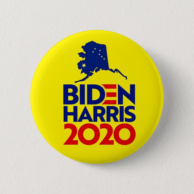 Alaska för Biden Harris 2020 Knapp (Framsida)