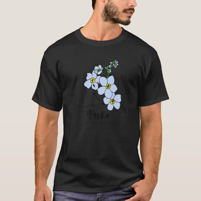 Alaska Forget Me Not Flower   T Shirt (Framsida)