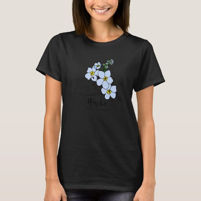 Alaska Forget Me Not Flower   T Shirt (Framsida)