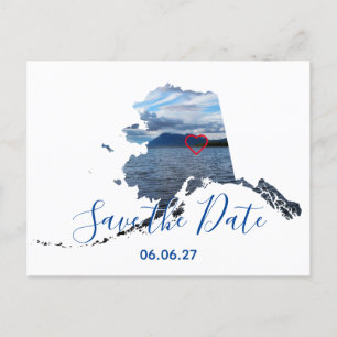 Alaska Form Foto Hjärtkontur Spara Datum Meddelande Vykort