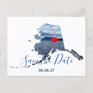 Alaska Form Foto Rött Hjärta Spara Datum Meddelande Vykort