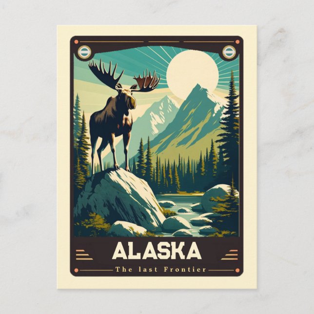 Alaska | Fosterlandskänsla Vintage Vykort (Framsida)