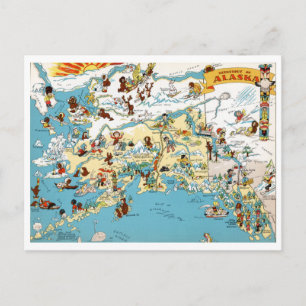 Alaska Funny Vintage Karta Vykort