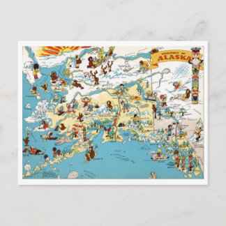 Alaska Funny Vintage Karta Vykort