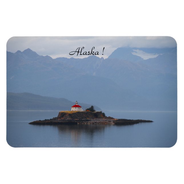 Alaska, fyr, hav, fotografering, magnet (Horisontell)