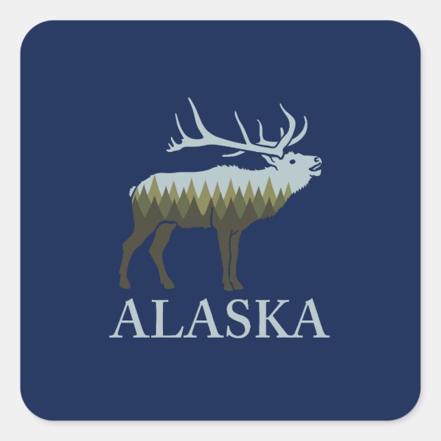 Alaska Fyrkantigt Klistermärke (Framsida)