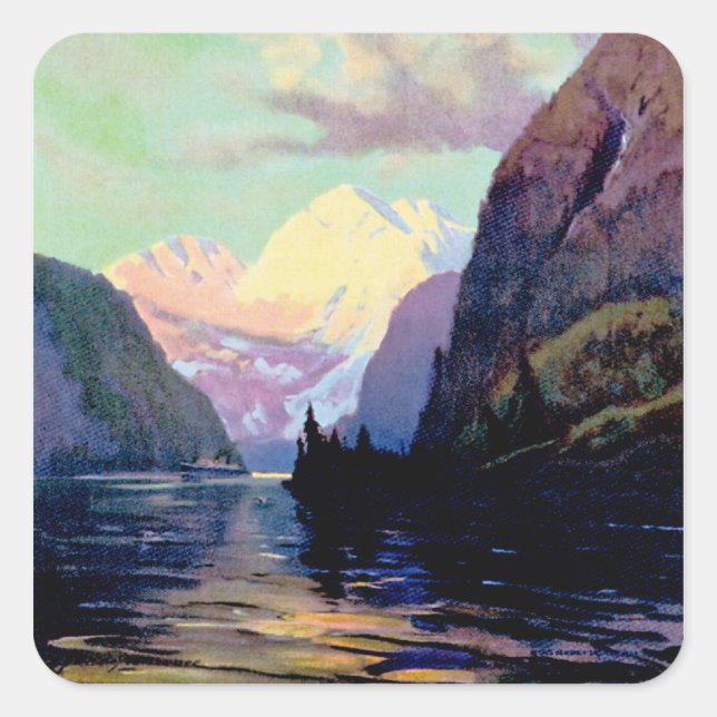 Alaska Fyrkantigt Klistermärke (Framsida)