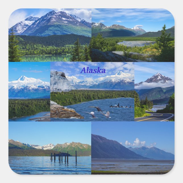 Alaska Fyrkantigt Klistermärke (Framsida)