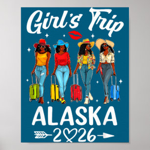 Alaska Girls Trip 2026 Födelsedagsillustration Poster