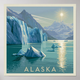 Alaska Glacials Landskap Poster