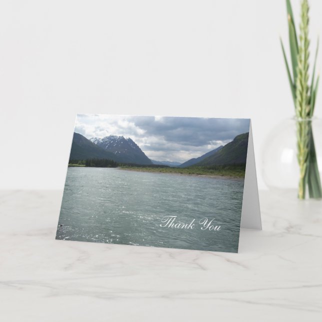 Alaska glaciärer och sjö tack kort (Framsida)