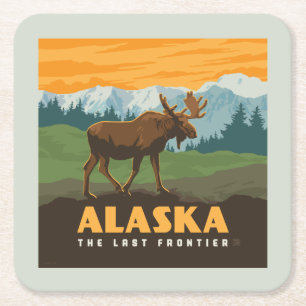 Alaska Gränsöverskridande möss Underlägg Papper Kvadrat