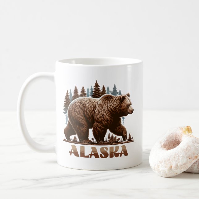 Alaska Grizzly Bear Kaffemugg (Med munk)