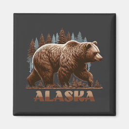 Alaska Grizzly Bear Magnet