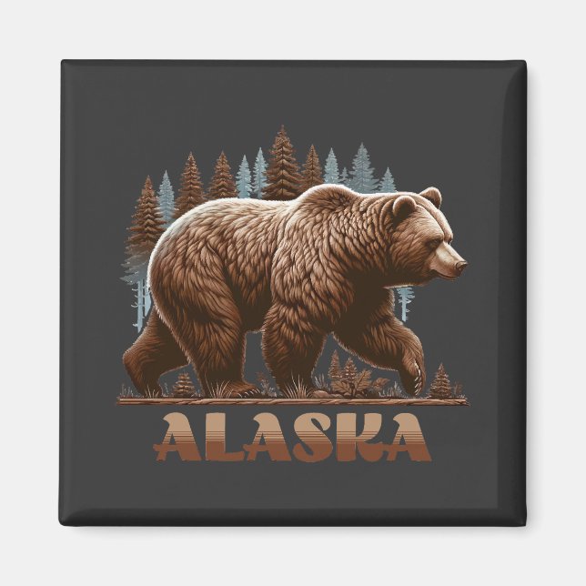 Alaska Grizzly Bear Magnet (Framsidan)
