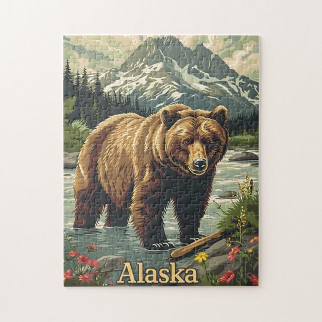 Alaska Grizzly Bear Pussel (Vertikal)