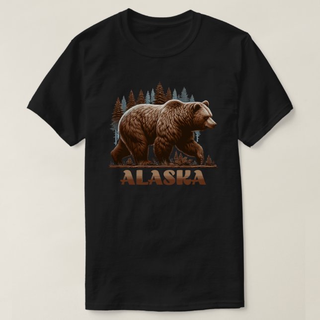 Alaska Grizzly Bear T Shirt (Design framsida)