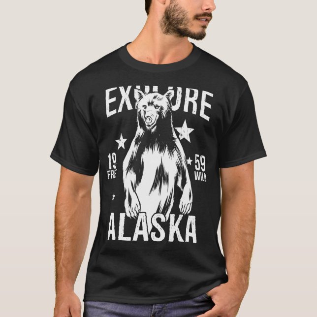 Alaska Grizzly Bear T Shirt (Framsida)