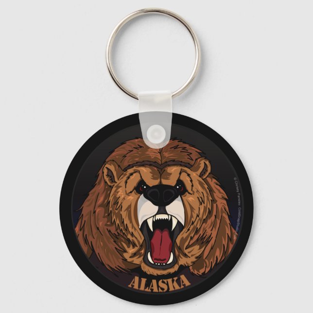 Alaska Grizzly Keychain Nyckelring (Framsida)