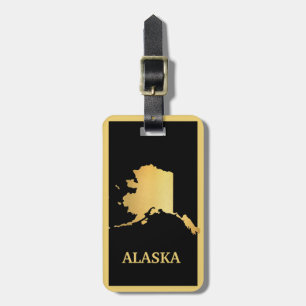 Alaska Guld Karta Design Luggage Tag Bagagebricka