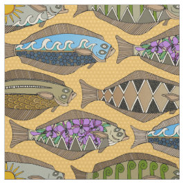 Alaska halibut sungold tyg