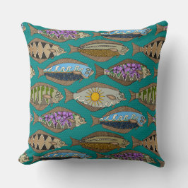 Alaska halibut teal kudde