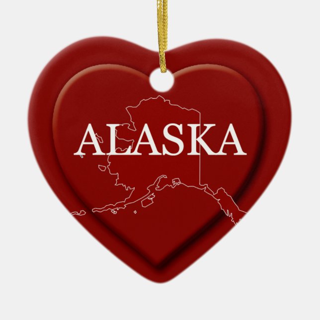Alaska Heart Karta jul Ornament (Framsidan)