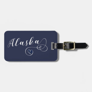 Alaska Heart Luggage Tag Template, Alaska Bagagebricka