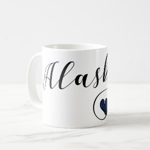 Alaska Heart Mugg, Alaska Flagga Kaffemugg
