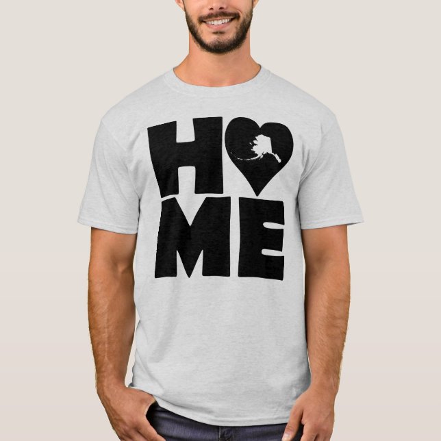 Alaska Hem Hjärta Stat Tröjor T-Shirt (Framsida)