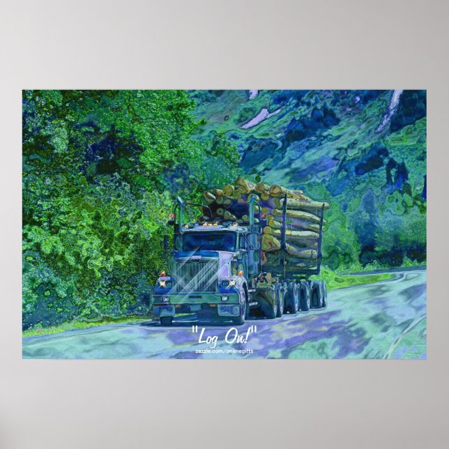 Alaska Highway Cargo Lastbil Transport Art Poster (Framsidan)