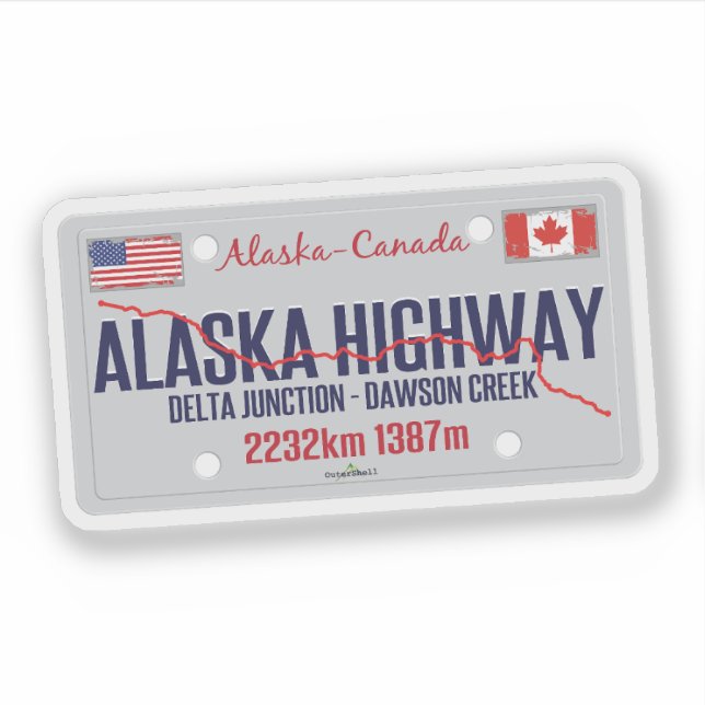 Alaska Highway Kanada - Alaska USA 01 dekal (Framsida)
