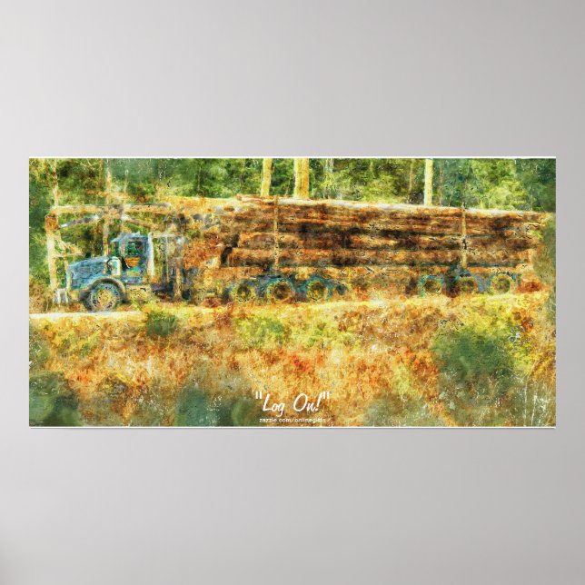 Alaska Highway Logging Lastbil Transport Art Poste Poster (Framsidan)