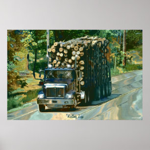 Alaska Highway Logging Lastbil Transport Art Poste Poster