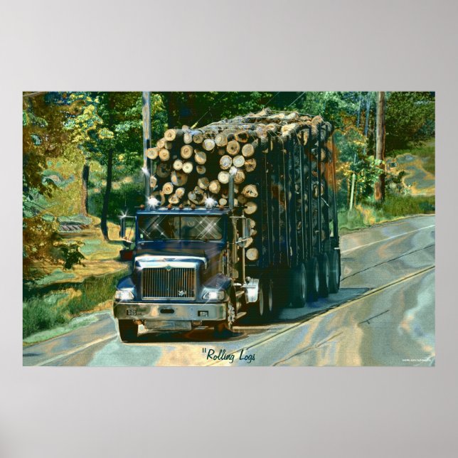 Alaska Highway Logging Lastbil Transport Art Poste Poster (Framsidan)