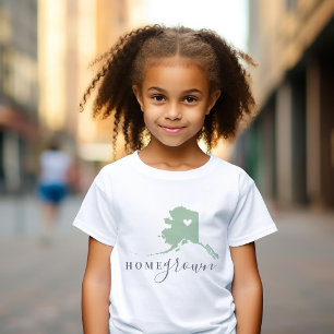 Alaska Home Grown   Editable Färg State Karta T Shirt