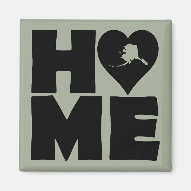 Alaska Home Heart State Fridge Magnet Refrigerator (Framsidan)