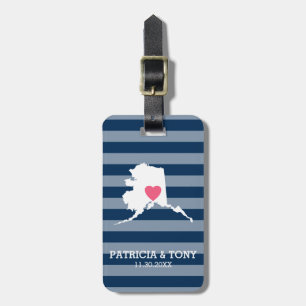 Alaska Home State Kärlek med Anpassningsbar Heart Bagagebricka