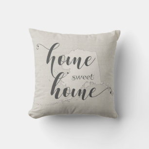 Alaska - Home Sweet Home burlap-look Kudde