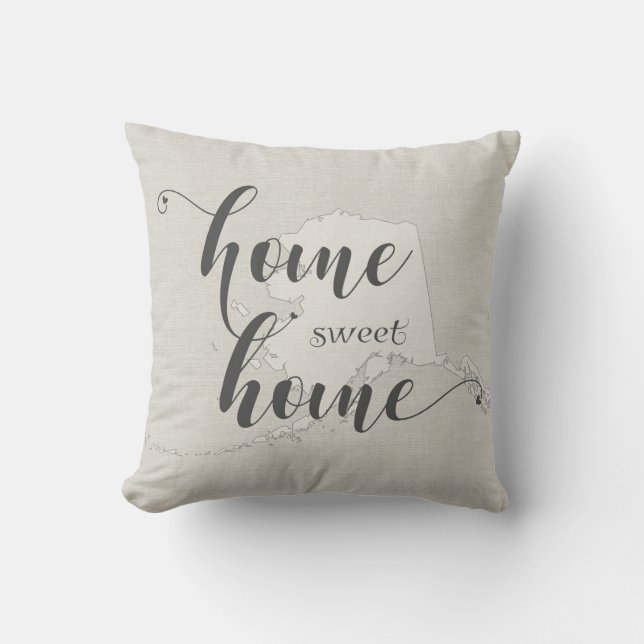 Alaska - Home Sweet Home burlap-look Kudde (Framsida)