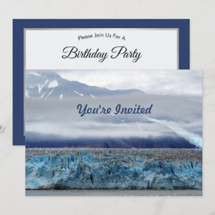 Alaska Hubbard Glacier Photo Birthday Inbjudningar
