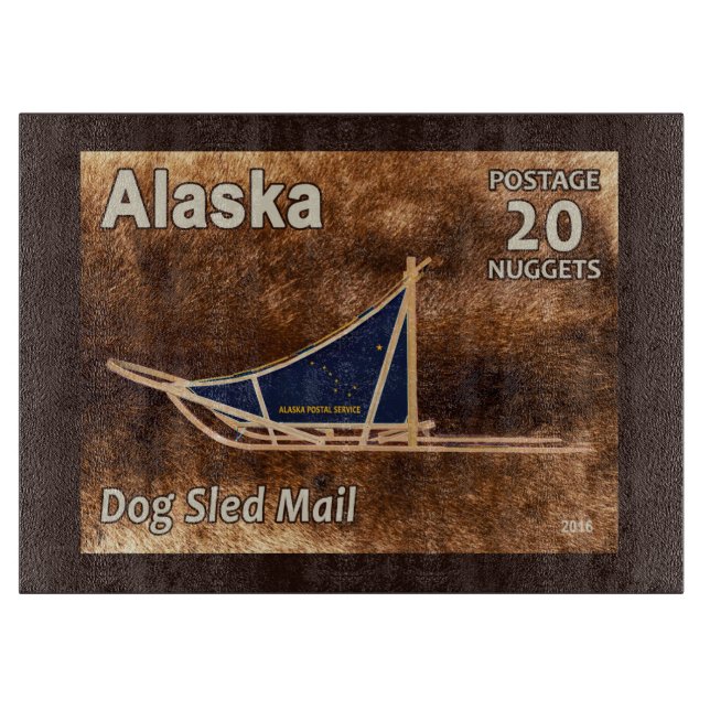 Alaska Hund Sled Mail Postage Frimärke (Framsidan)