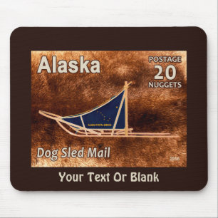 Alaska Hund Sled Mail Postage Frimärke Musmatta