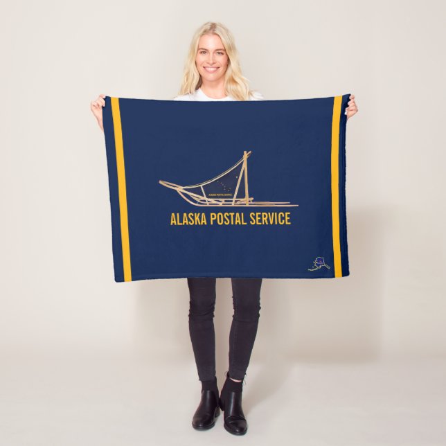 Alaska Hund Sled Postal Carrier Fleecefilt (På plats)